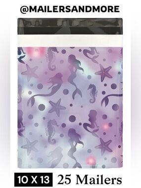 25 10X13 Poly Mailers, Mermaid, Shipping Envelopes, PRICE IS FIRM